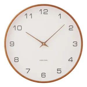 Acento Clock 43x30cm in White / Walnut by OZ Design, a Clocks for sale on Style Sourcebook