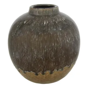 Avaris Vessel Small 25.5x23.5cm in Brown by OZ Design, a Vases & Jars for sale on Style Sourcebook