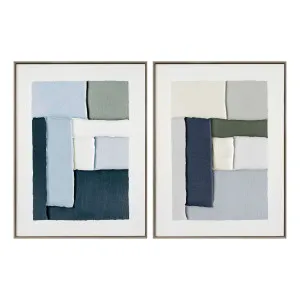 Connected Fragments Box Framed Canvas Set of 2 in 60 x 80cm by OZ Design, a Painted Canvases for sale on Style Sourcebook