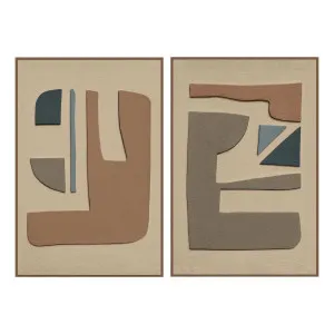 Fragmented Forms Box Framed Canvas Set of 2 in 83 x 123cm by OZ Design, a Painted Canvases for sale on Style Sourcebook