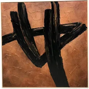 H087 Oak Framed Full Hand Painted Artwork  100 cm x 100 cm by null, a Painted Canvases for sale on Style Sourcebook