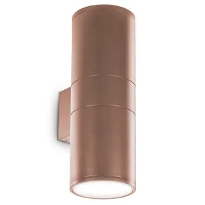 Ideal Lux Gun Large Cylindrical Up/Down Outdoor Wall Light Coffee by Ideal Lux, a Outdoor Lighting for sale on Style Sourcebook