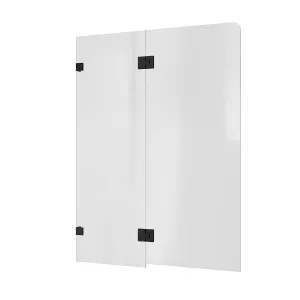 Bath Screen Kit ñ Fixed & Swing Double Panel 8mm Glass Swing Pivot Matte Black by Highgrove Bathrooms, a Showers for sale on Style Sourcebook
