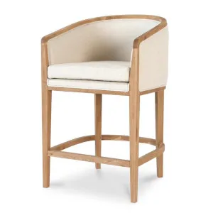 Chaney 65cm Natural Frame Bar Stool - Dawn Beige by Interior Secrets - AfterPay Available by Interior Secrets, a Bar Stools for sale on Style Sourcebook