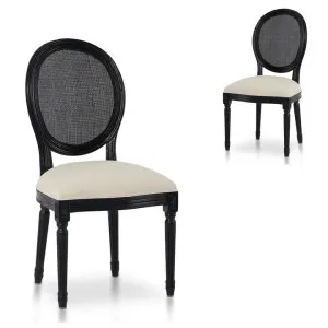 Set of 2 - Lenora Black ELM Dining Chair - Dawn Beige by Interior Secrets - AfterPay Available by Interior Secrets, a Dining Chairs for sale on Style Sourcebook