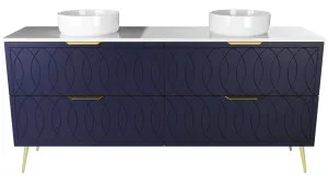Sutherland House Vanity 1800mm Double WG Basins SilkSurface AC Top On Legs by Timberline, a Vanities for sale on Style Sourcebook