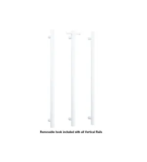 Round Vertical Single Heated Rail 240Volt Matt White 90cm x 14cm by Luxe Mirrors, a Towel Rails for sale on Style Sourcebook