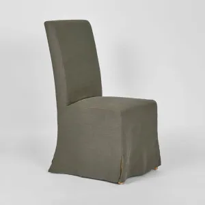 Ville Dining Chair Slip Cover Linen Charcoal by Florabelle Living, a Dining Chairs for sale on Style Sourcebook