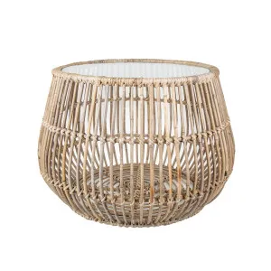 Haiti Round Basket Table Glass - Outdoor Under-Cover by Florabelle Living, a Tables for sale on Style Sourcebook
