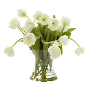 Tulip in Water in Glass Vase White by Florabelle Living, a Plants for sale on Style Sourcebook