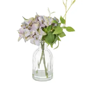 Hydrangea in Glass Vase Blue Lav 23cm by Florabelle Living, a Plants for sale on Style Sourcebook
