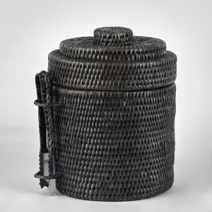 Paume Rattan Ice Bucket w Tong Black by Florabelle Living, a Barware for sale on Style Sourcebook