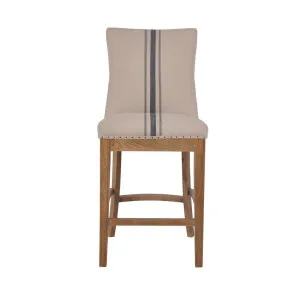 Oakwood Hamptons Counter Chair Natural/Blue Stripe W/ Studs by Florabelle Living, a Stools for sale on Style Sourcebook
