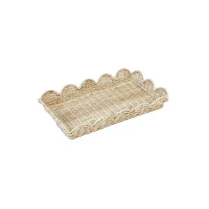 Belle Rattan Scallop Small Tray by Florabelle Living, a Trays for sale on Style Sourcebook