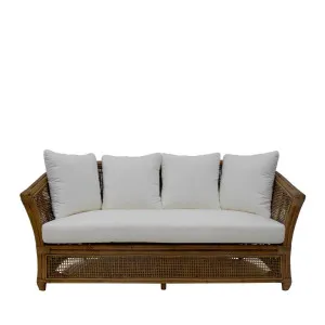 Cayman 2 Seat Rattan Sofa Cream Cushion by Florabelle Living, a Sofas for sale on Style Sourcebook