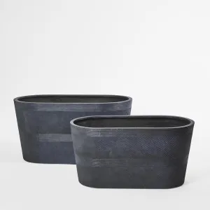 Logan Set of 2 Oval Planter Grey by Florabelle Living, a Plant Holders for sale on Style Sourcebook