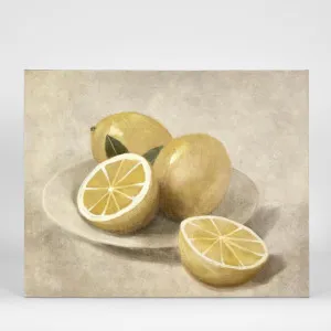 Lemons On White Plate Wall Art by Florabelle Living, a Prints for sale on Style Sourcebook