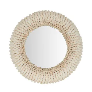 Terrigal Round Mirror 40x40cm Cream by Florabelle Living, a Mirrors for sale on Style Sourcebook