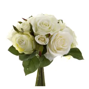 Rose Mix Bouquet 23cm Cream & White by Florabelle Living, a Plants for sale on Style Sourcebook