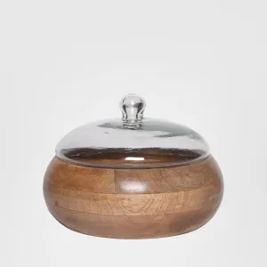 Wood Bowl With Glass Lid SML by Florabelle Living, a Platters & Serving Boards for sale on Style Sourcebook