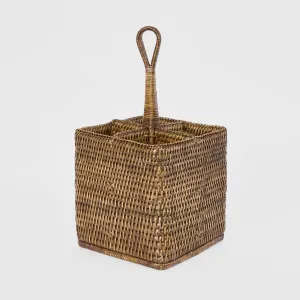 Paume Rattan Cutlery Tall Caddy Antique Brown by Florabelle Living, a Platters & Serving Boards for sale on Style Sourcebook