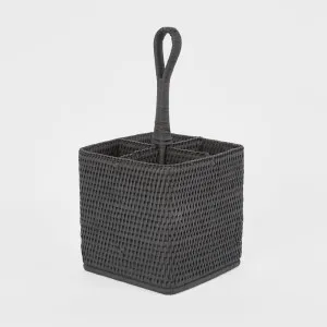 Paume Rattan Cutlery Tall Caddy Black by Florabelle Living, a Platters & Serving Boards for sale on Style Sourcebook