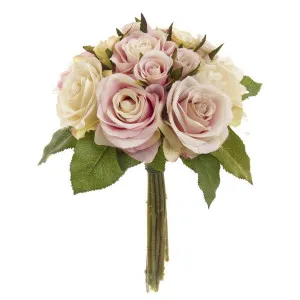 Rose Bouquet Fresh 28cm Pink & Cream by Florabelle Living, a Plants for sale on Style Sourcebook