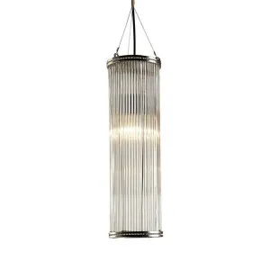 Verre Glass Ceiling Pendant Large Nickel by Florabelle Living, a Pendant Lighting for sale on Style Sourcebook