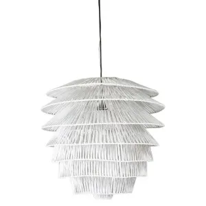 Saba Rattan Ceiling Pendant White by Florabelle Living, a Pendant Lighting for sale on Style Sourcebook