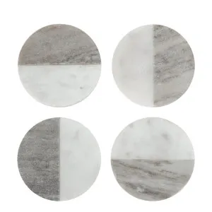 Graze Marble Coaster Round White & Beige by Florabelle Living, a Kitchenware for sale on Style Sourcebook