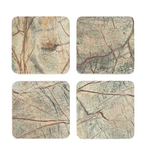 Graze Marble Coaster Square Brown & Green by Florabelle Living, a Kitchenware for sale on Style Sourcebook