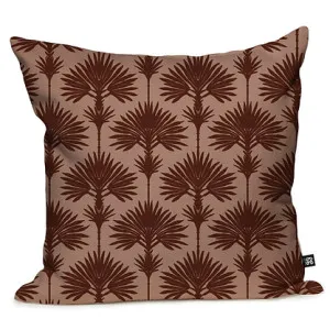 Fan Palms Cushion - Cherry by Grace Garrett, a Cushions, Decorative Pillows for sale on Style Sourcebook