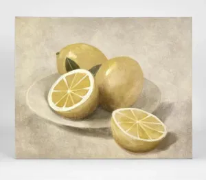 Lemons On White Plate Wall Art by OneWorld Collection, a Artwork & Wall Decor for sale on Style Sourcebook