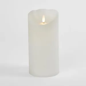 LED Battery Operated Wax Flameless Candle White 20cm by OneWorld Collection, a Lanterns for sale on Style Sourcebook