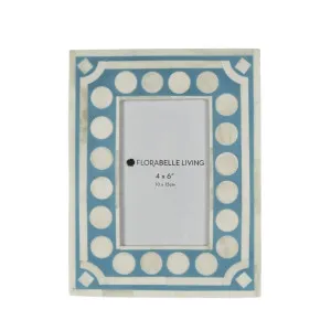 Zena Bone Inlay Photo Frame Light Blue 4x6 by OneWorld Collection, a Decor for sale on Style Sourcebook