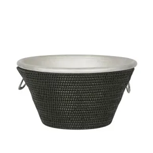 Paume Rattan Drinks Cooler Black by OneWorld Collection, a Barware for sale on Style Sourcebook