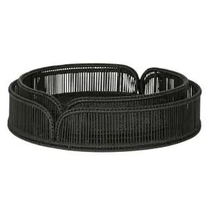 Luca Rattan Round Tray Set 2 Antique Black by OneWorld Collection, a Tableware for sale on Style Sourcebook