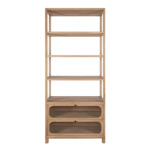 Amelia Reclaimed Oak Bookcase With 2 Glass Doors 230Cm High by OneWorld Collection, a Bookcases for sale on Style Sourcebook