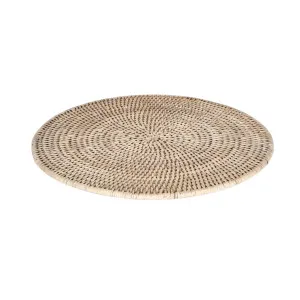 Paume Rattan Round Placemat White Wash by OneWorld Collection, a Tableware for sale on Style Sourcebook