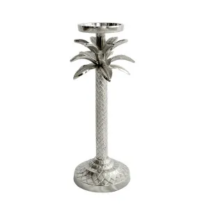 Raffles Palm Candle Stick Silver Small by OneWorld Collection, a Lanterns for sale on Style Sourcebook
