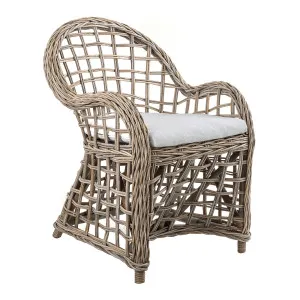 Mauritius Wicker Arm Chair with Cushion by OneWorld Collection, a Chairs for sale on Style Sourcebook