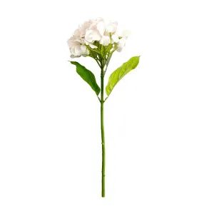Hydrangea Stem Soft Touch 50cm White Pink by OneWorld Collection, a Plants for sale on Style Sourcebook