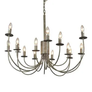 16 Arm Taupe Iron Chandelier 16 Lights by OneWorld Collection, a Pendant Lighting for sale on Style Sourcebook