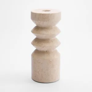 Arlo Travertine Candle Stand Lge by Florabelle Living, a Lanterns for sale on Style Sourcebook