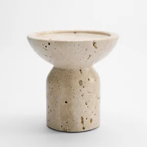 Eko Travertine Candle Stand Sml by Florabelle Living, a Lanterns for sale on Style Sourcebook