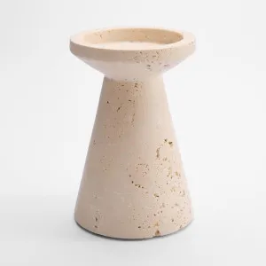 Hinde Travertine Candle Stand Lge by Florabelle Living, a Lanterns for sale on Style Sourcebook