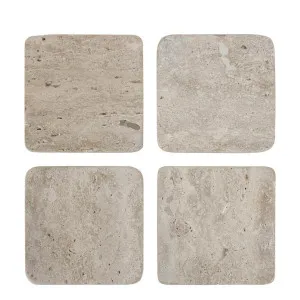 Graze Travertine Coaster Set of 4 Square Sand by Florabelle Living, a Kitchenware for sale on Style Sourcebook