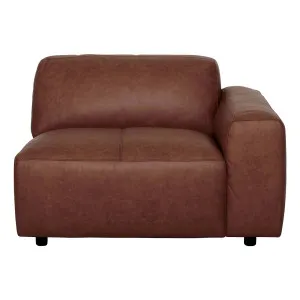 Harry Sofa End RHF in Urbane Leather Dark Brown by OZ Design, a Sofas for sale on Style Sourcebook