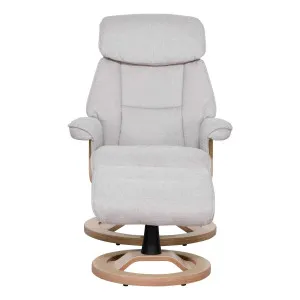 Reggie Recliner Chair + Ottoman in Belfast Beige / Natural Leg by OZ Design, a Chairs for sale on Style Sourcebook
