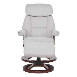 Reggie Recliner Chair + Ottoman in Belfast Beige / Chocolate Leg by OZ Design, a Chairs for sale on Style Sourcebook